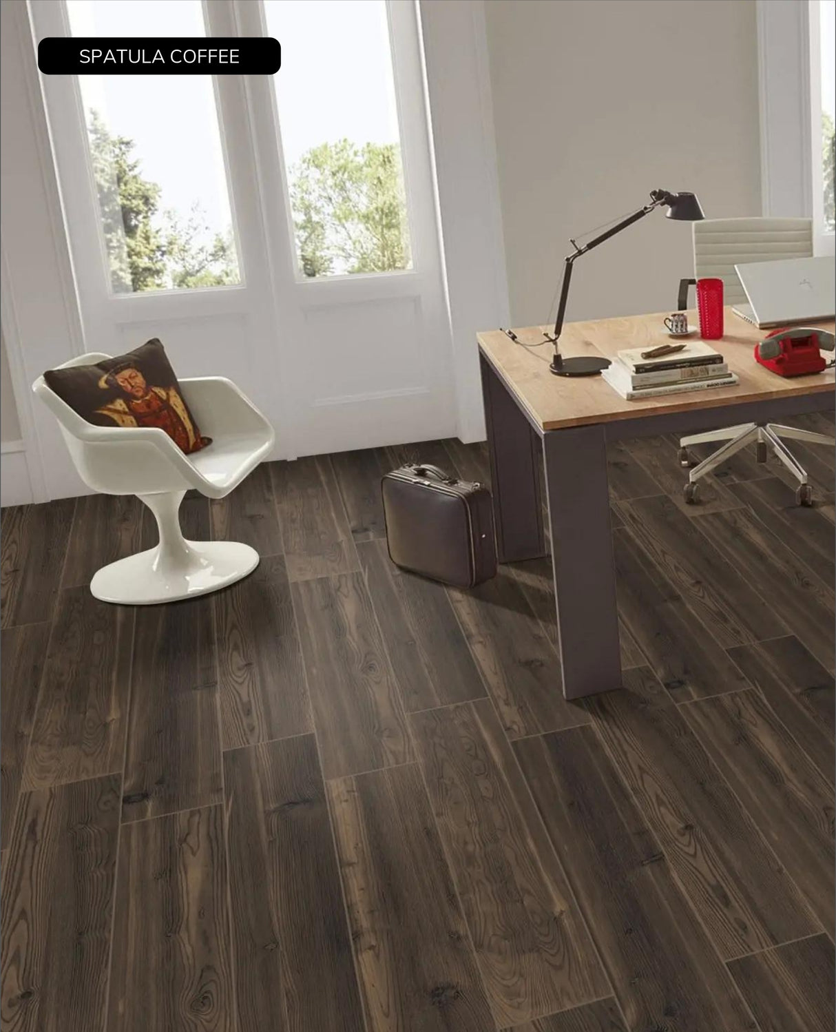 SPATULA COFFEE - INDIAN TILES - ( - LAVISH WOODEN STRIP - 1200x200 mm - 48inchX8inch )