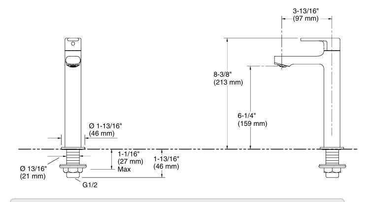 APT FLUX TALL PILLAR TAP - KOHLER POPULAR -  ( CHROME - POPULAR - 0x0 mm - 0inchx0inch )