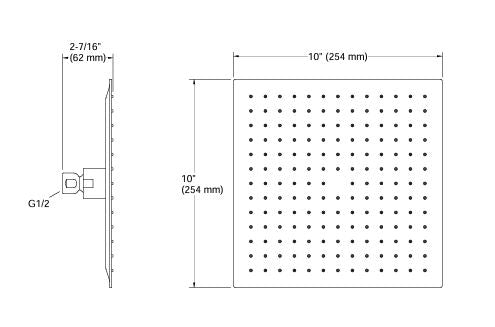 SQUARE ULTRATHIN KATALYT HEADSHWR (254MM) - KOHLER PREMIUM -  ( POLISHED CHROME - PREMIUM - 0x0 mm - 0inchx0inch )