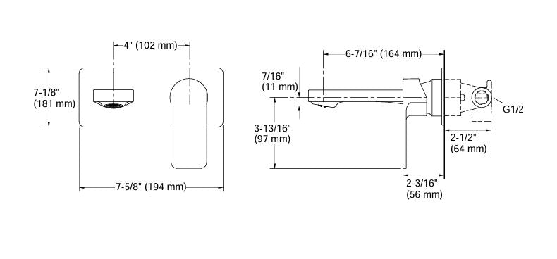 PARALLEL WM SC LAV FAUCET COMBO - KOHLER PREMIUM -  ( ROSE GOLD - PREMIUM - 0x15 mm - 0inchX0.6inch )