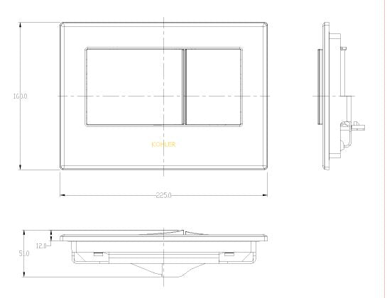 TANK FACE PLATE MECHANICAL - KOHLER POPULAR -  ( POLISHED CHROME - POPULAR - 225x160 mm - 6inchX0inch )