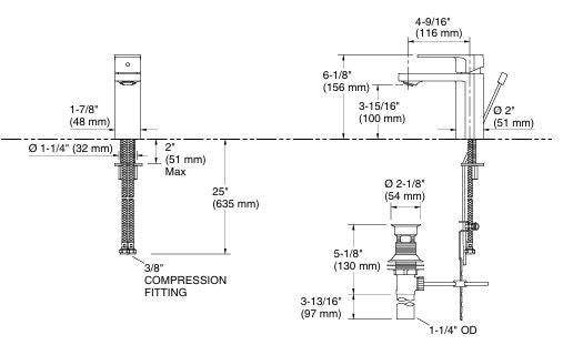 PARALLEL SC LAV FAUCET W/O DRAIN - KOHLER PREMIUM -  ( MATT BLACK - PREMIUM - 0x15 mm - 0inchX0.6inch )