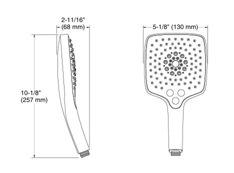RAINDUET-SQ HANDSHOWER W/O HOSE - KOHLER PREMIUM - ( POLISHED CHROME - PREMIUM - 0x0 mm - 0inchx0inch )
