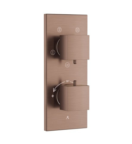 THERMATIK-S CONCEALED THERMOSTAT WITH CONTROL UNIT FOR 4-OUTLETS & INTEGRATED SHUT-OFF VALVE - ARTIZE FAUCET - ( ANTIQUE COPPER - THERMATIK-S - 0x20 mm - 0.8inchX0inch )