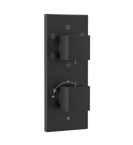 CONC.THERMO SET 2IN 5OUT+1FREE W/SHUTOFF - ARTIZE FAUCET - ( BLACK MATT - THERMATIK-S - 0x20 mm - 0inchX0.75inch )