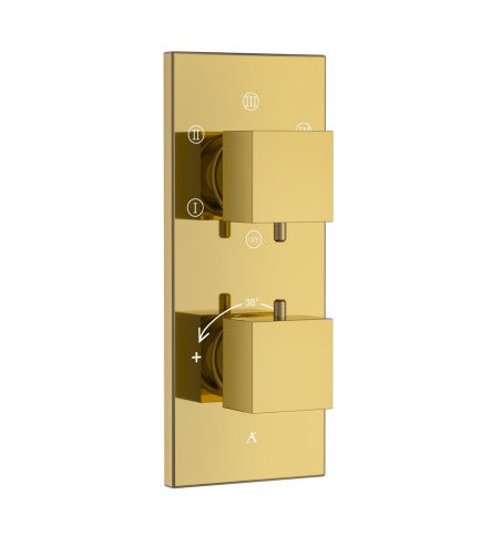 CONC.THERMO SET 2IN 5OUT+1FREE W/SHUTOFF - ARTIZE FAUCET - ( GOLD BRIGHT PVD - THERMATIK-S - 0x20 mm - 0inchX0.8inch )