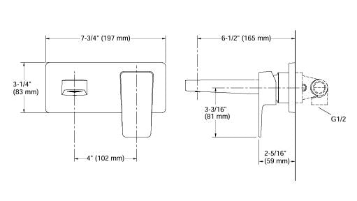 HONE-SL W/M BASIN MIXER W/O DRAIN PIPES - KOHLER PREMIUM -  ( POLISHED CHROME - PREMIUM - 0x15 mm - 0inchX0.6inch )