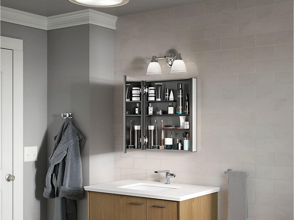 MAXSTOW MIRRORED CABINET - KOHLER LUXURY - ( DARK ANODIZED ALUMINUM - LUXURY - 600x500 mm - 24inchX20inch )