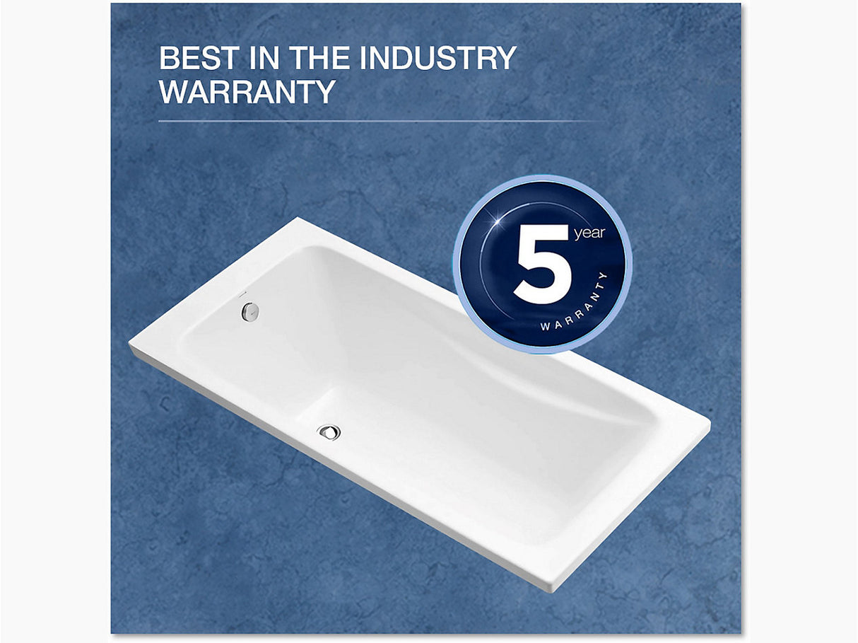 REACH ACRYLIC BATHTUB DROP-IN 1500MM - KOHLER PREMIUM-(WHITE - PREMIUM -1500X700mm-60inchx28inch )