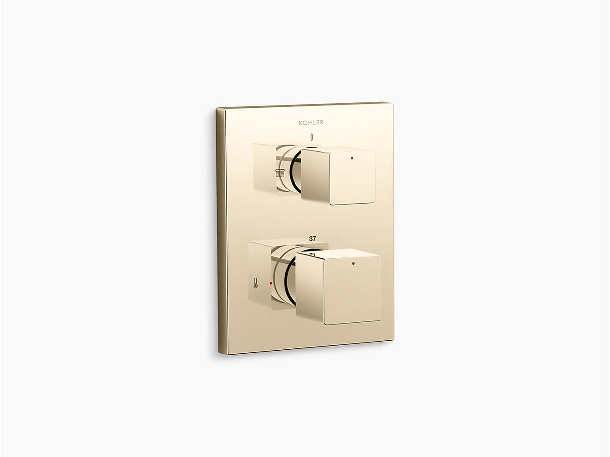 RECE THER. BATH&SHOWER SQUARE TRIM - KOHLER PREMIUM - ( FRENCH GOLD - PREMIUM - 0x15 mm - 0inchX0.5inch )