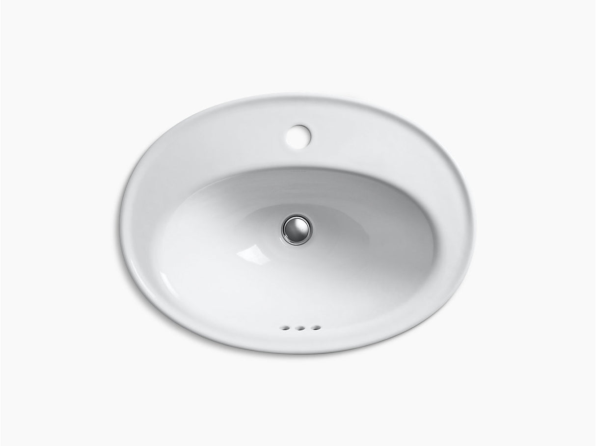 SELF RIMMING BASIN W/FAUCET HOLE - KOHLER POPULAR - ( WHITE - POPULAR - 563x414 mm - 22.5inchX16.5inch )