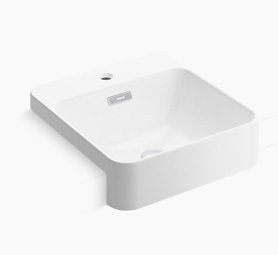FOREFRONT-SQU SEMI WALL HUNG WASH BASIN - KOHLER PREMIUM - ( WHITE - PREMIUM - 460x420 mm - 18.4inchX16.8inch )