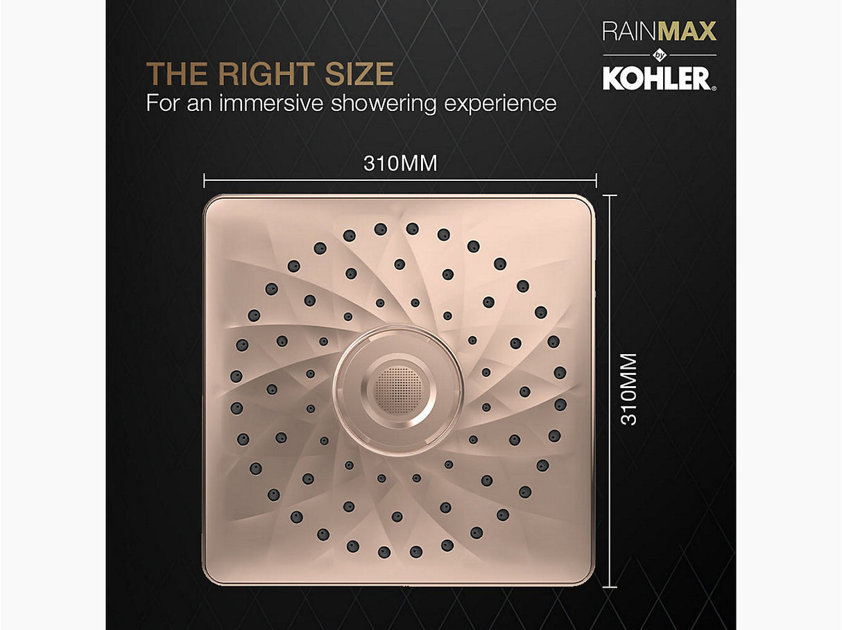 RAIN MAX SQUARE RH DUAL CORE SHOWER HEAD - KOHLER PREMIUM - ( ROSE GOLD - PREMIUM - 305x305 mm - 12inchX12inch )