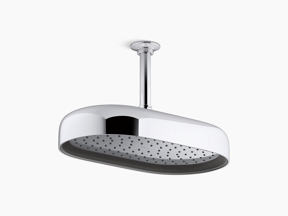 STATEMENT 1FLOW OBLONG RAINHEAD SHOWER - KOHLER LUXURY - ( POLISHED CHROME - LUXURY - 0x353 mm - 0inchX14inch )