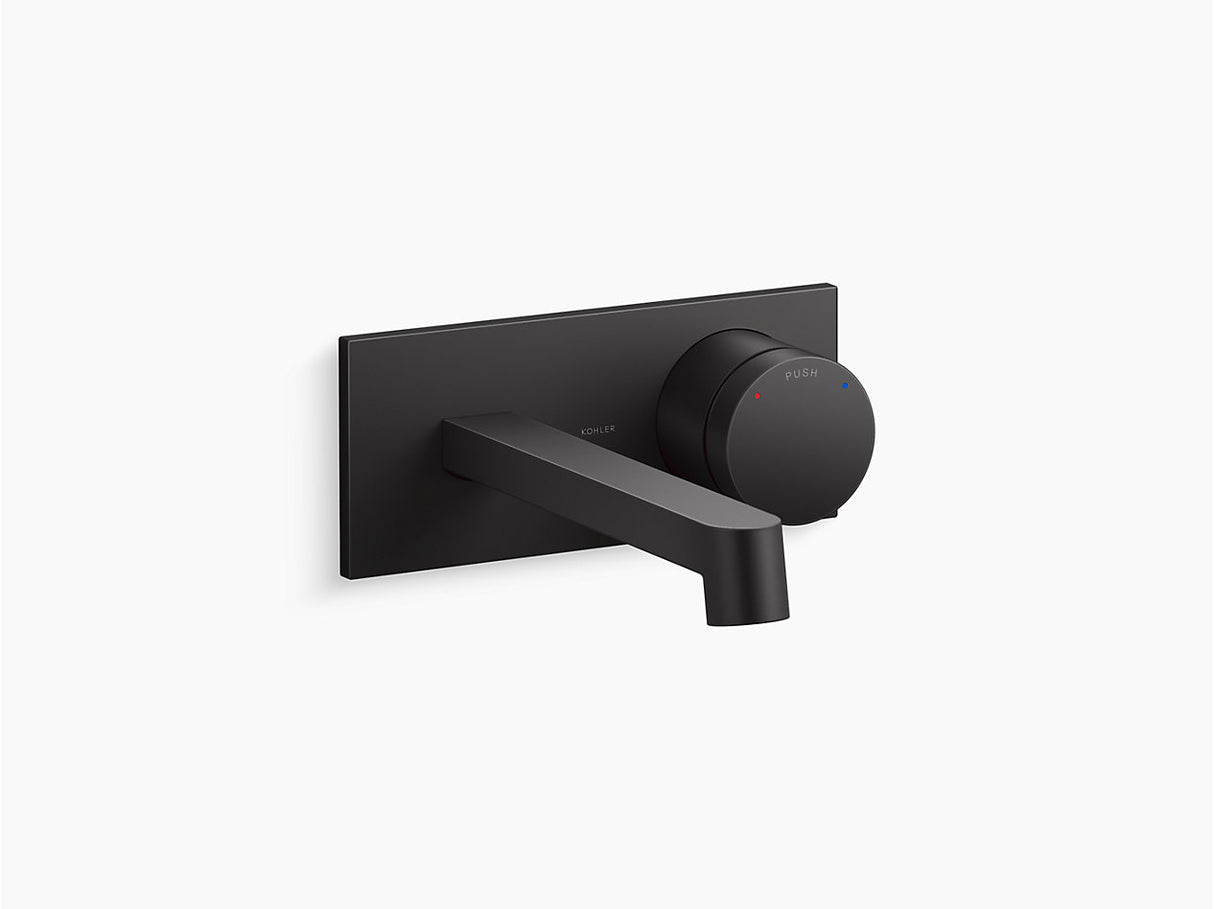 COMPONENTS WALL-MOUNT BATHROOM SINK FAUCET WITH ROW SPOUT AND OYL HANDLE, 16.0 LPM - KOHLER LUXURY - ( MATTE BLACK - LUXURY - 0x0 mm - 0inchx0inch )