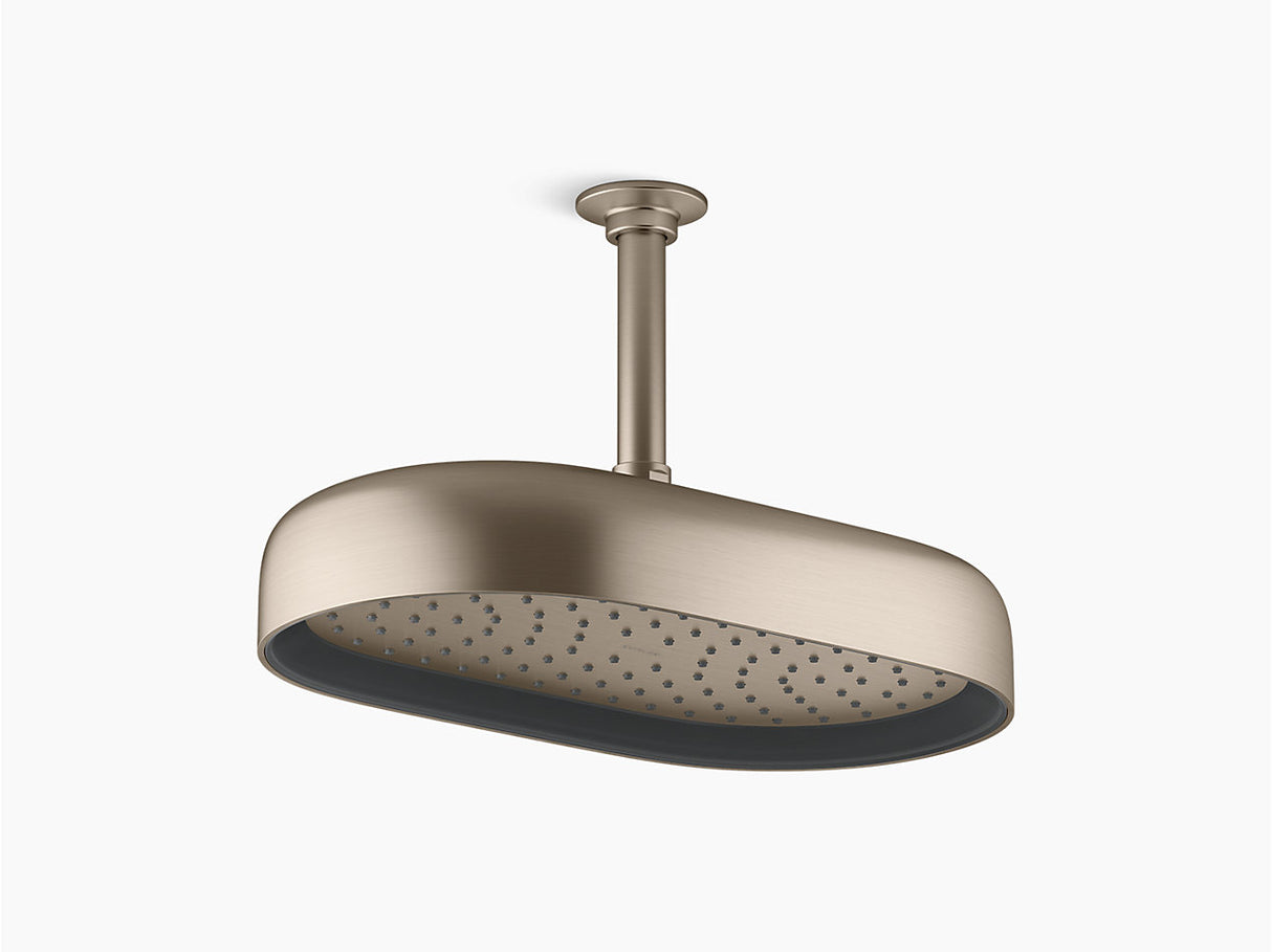 STATEMENT 1FLOW OBLONG RAINHEAD SHOWER - KOHLER LUXURY - ( BRUSHED BRONZE - LUXURY - 0x353 mm - 0inchX14inch )