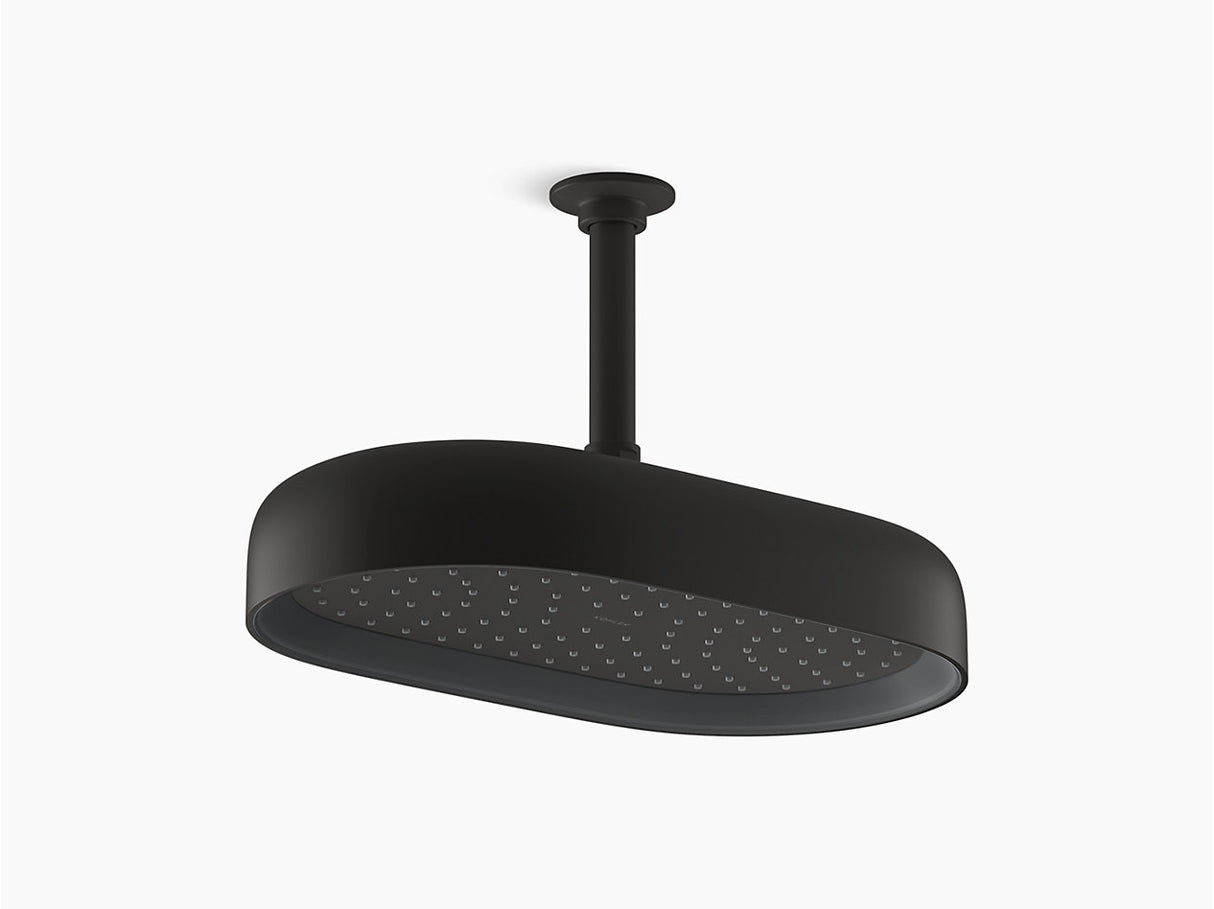 STATEMENT 1FLOW OBLONG RAINHEAD SHOWER - KOHLER LUXURY - ( MATT BLACK - LUXURY - 0x353 mm - 0inchX14inch )