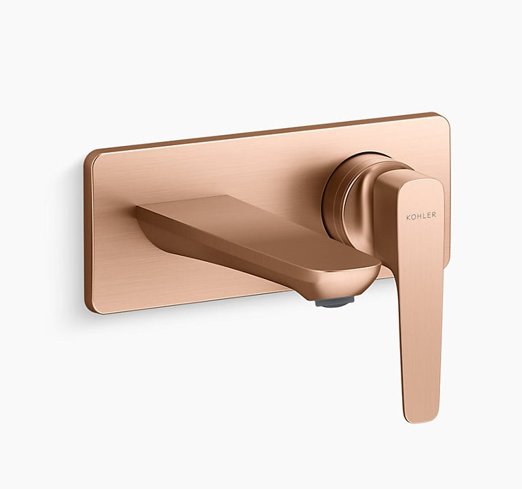 ALEO WALL MOUNT BATHROOM SINK FAUCET 9.0 IPM - KOHLER PREMIUM -  ( VIBRANT BRUSHED ROSE GOLD - PREMIUM - 0x15 mm - 0inchX0.6inch )