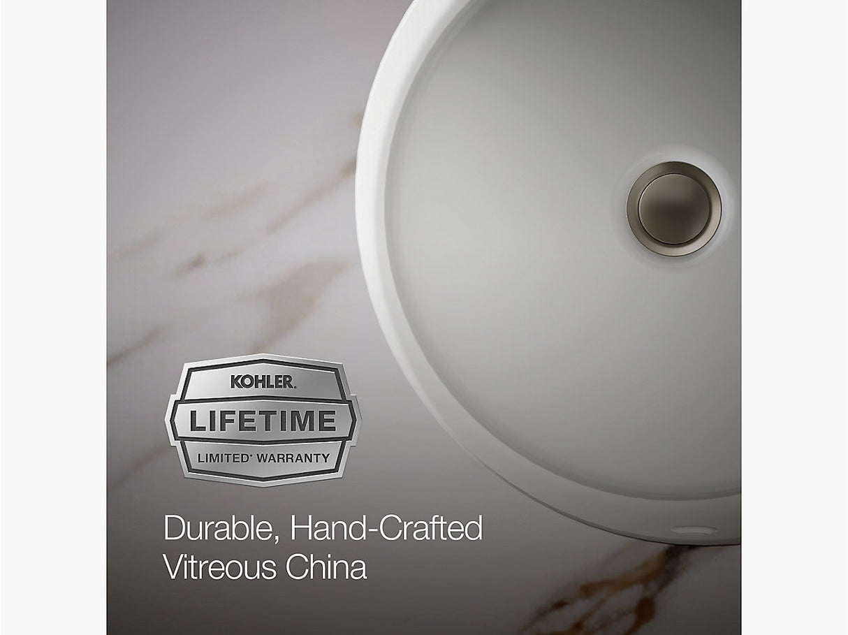 VERTICY-UNDER COUNTER W/BASIN W/OVERFLOW - KOHLER POPULAR - ( WHITE - POPULAR - 400x400 mm - 16inchX16inch )