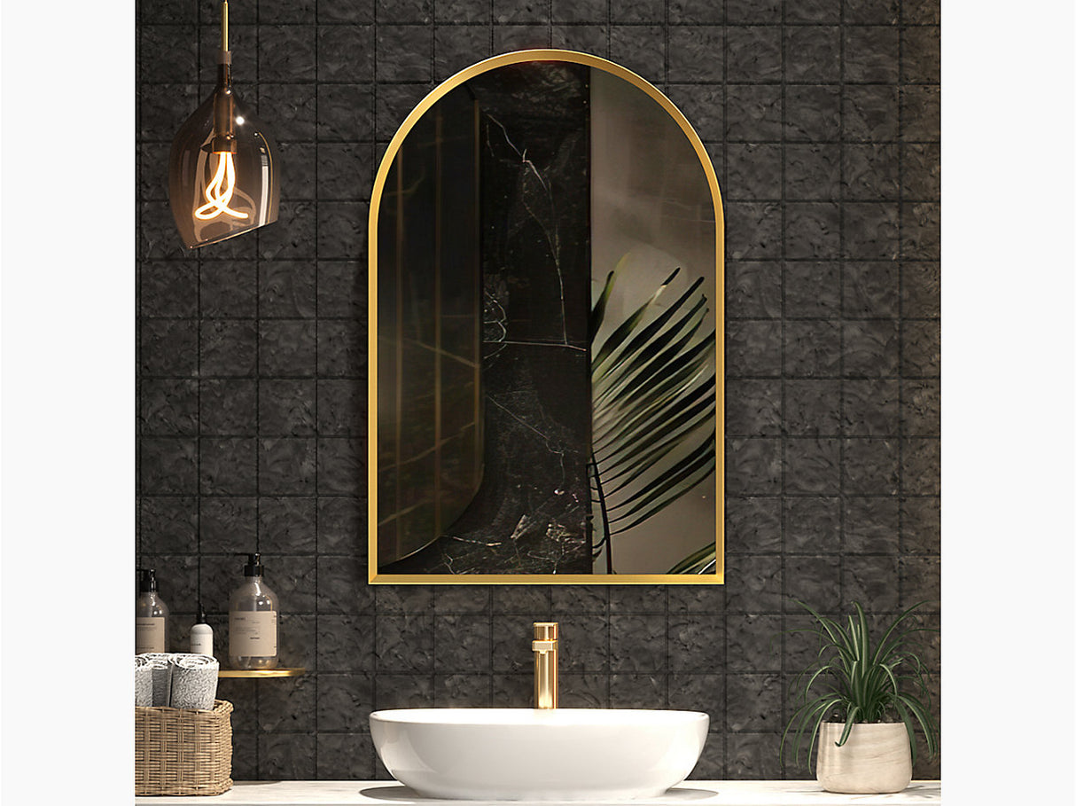 ESSENTIAL ARCH FRAMED MIRROR - KOHLER POPULAR - ( BRUSHED GOLD - POPULAR - 800x500 mm - 32inchX20inch )
