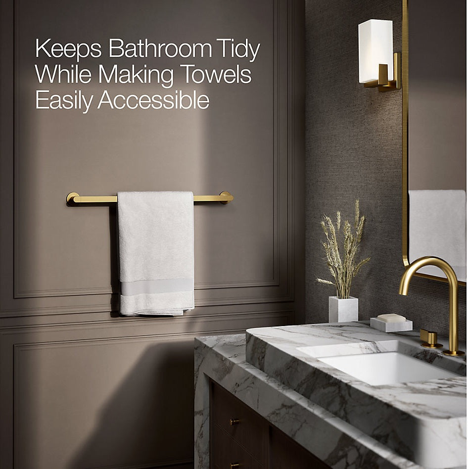 COMPOSED 24INCH TOWEL BAR - KOHLER LUXURY - ( VIBRANT BRUSHED MODERNE BRASS - LUXURY - 0x600 mm - 0inchX24inch )