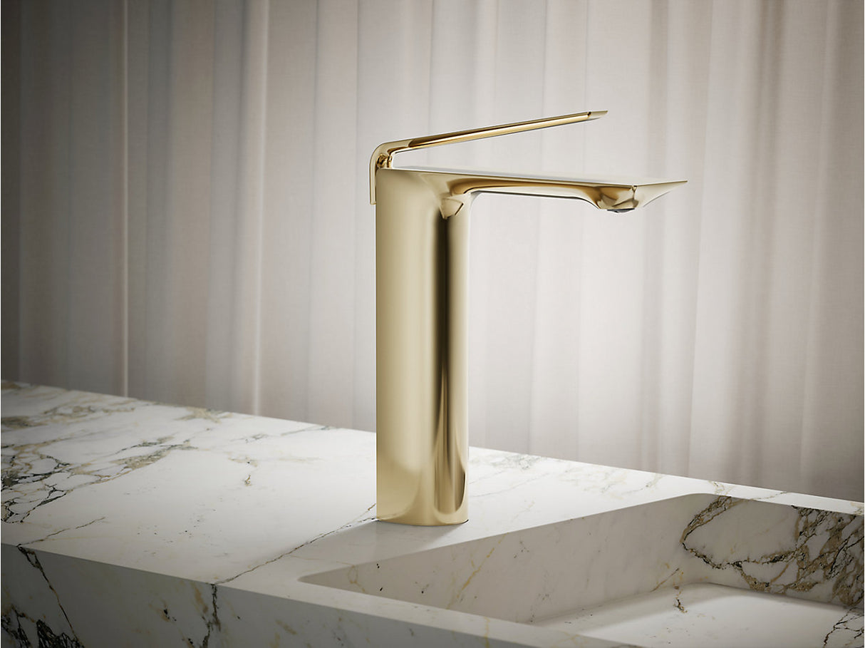 MODERN LIFE EDGE TALL BASIN FAUCET W/O DRAIN - KOHLER LUXURY - ( FRENCH GOLD - LUXURY - 0x0 mm - 0inchX0inch )