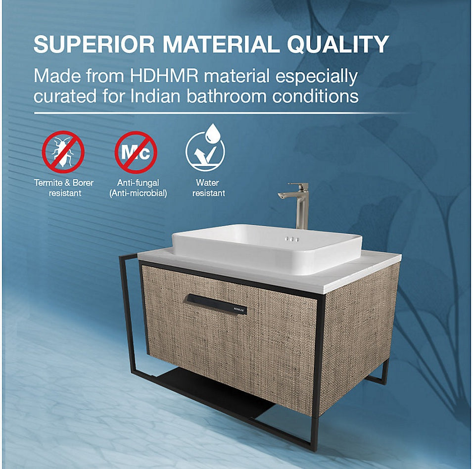 FOREWARD VANITY IN WEAVE TEXTURE FINISH W/O WASH BASIN - KOHLER LUXURY - ( - LUXURY - 870x490 mm - 34.8inchX19.6inch )
