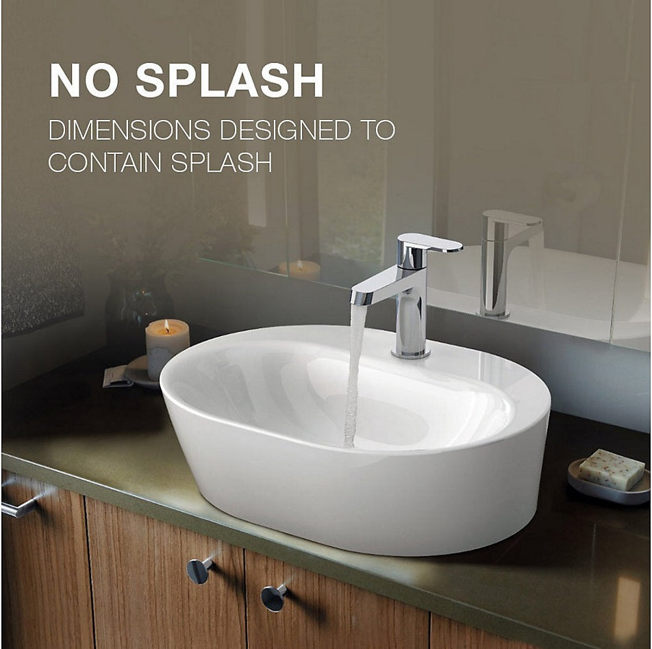 ROUND VESSEL BASIN W/SINGLE FAUCET HOLE - KOHLER POPULAR - ( WHITE - POPULAR - 478x363 mm - 14inchX0inch )