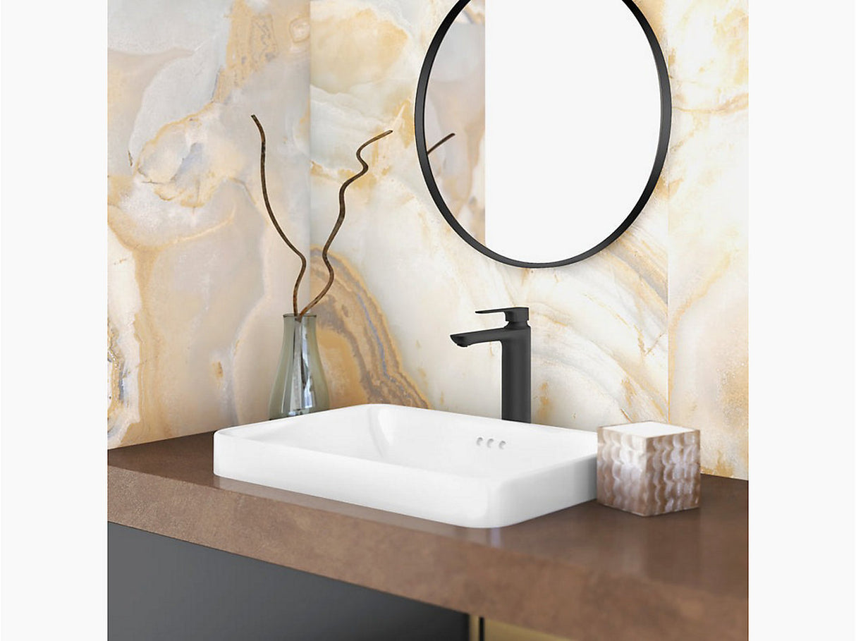 ALEO+-SL BASIN MIXER LONG W/PIPES-KOHLER PREMIUM-( MATT BLACK-PREMIUM - 0x15 mm - 0.5inchX0.6inch )