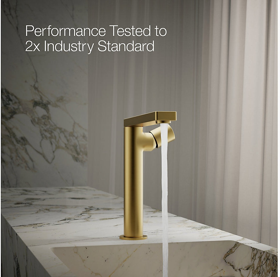 COMP TALL BATHROOM FAUCET W/PURE HANDLE - KOHLER LUXURY - ( VIBRANT BRUSHED MODERNE BRASS - LUXURY - 0x15 mm - 0inchX0.5inch )