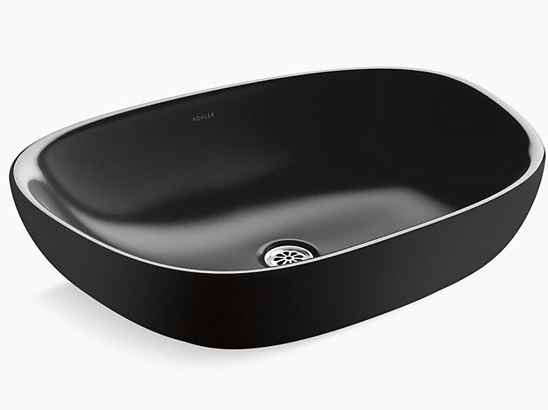 KANKARA-COUNTER TOP W/BASIN W/O FAU HOLE - KOHLER PREMIUM - ( BLACK - PREMIUM - 568x438 mm - 23inchX18inch )