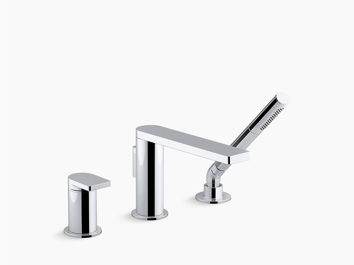 COMPOSED 3 HOLE BATH FILLER & HANDSHOWER - KOHLER LUXURY - ( POLISHED CHROME - LUXURY - 0x0 mm - 0inchx0inch )
