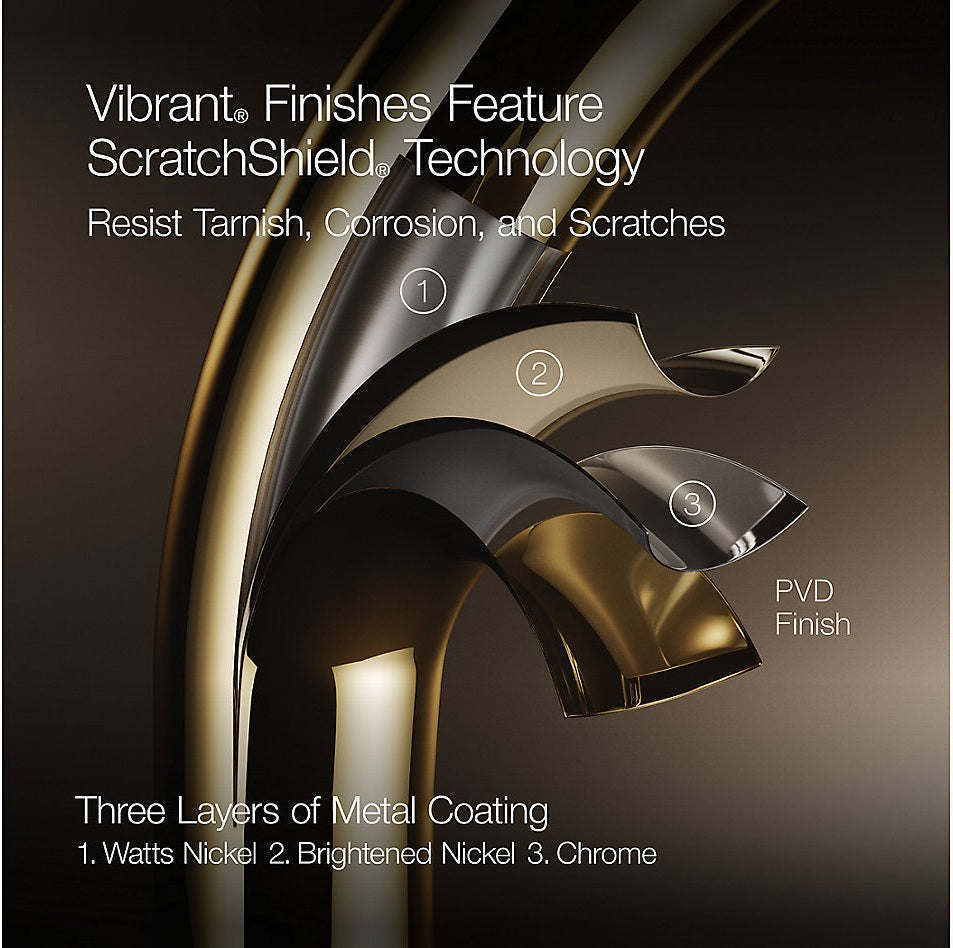 COMP TALL BATHROOM FAUCET W/PURE HANDLE - KOHLER LUXURY - ( VIBRANT BRUSHED MODERNE BRASS - LUXURY - 0x15 mm - 0inchX0.5inch )