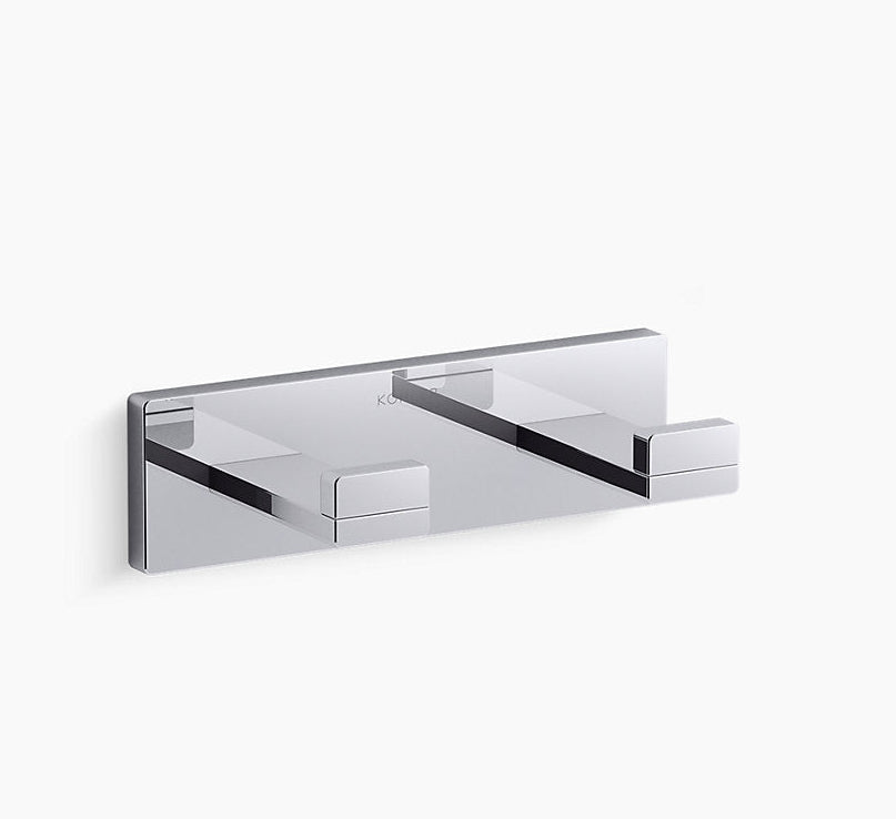 COMPLEMENTARY-SQUARE DOUBLE ROBE HOOK - KOHLER POPULAR - ( POLISHED CHROME - POPULAR - 0x0 mm - 0inchx0inch )