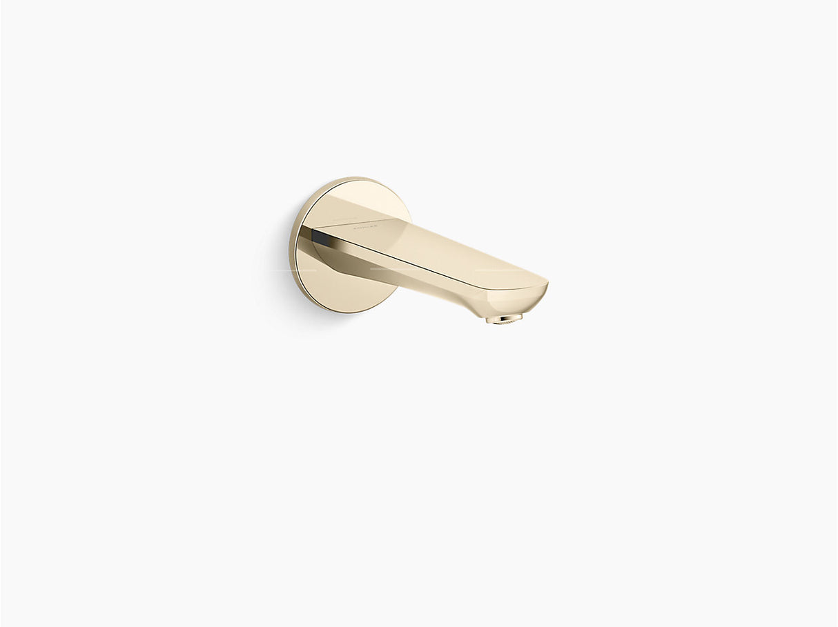 ALEO-PLAIN BATH SPOUT W/O DIVERTER - KOHLER PREMIUM - ( FRENCH GOLD - PREMIUM - 0x15 mm - 0.5inchX0.5inch )