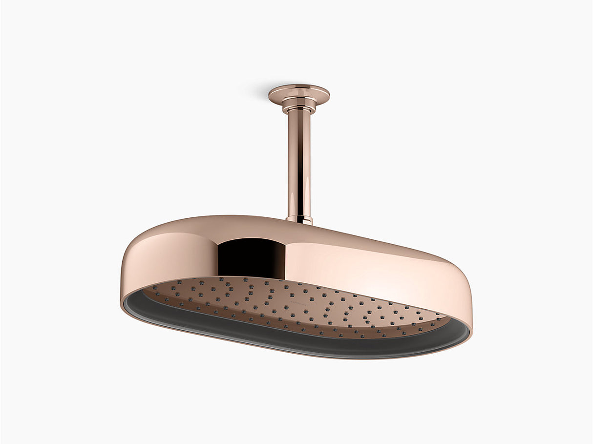 STATEMENT 1FLOW OBLONG RAINHEAD SHOWER - KOHLER LUXURY - ( ROSE GOLD - LUXURY - 0x353 mm - 0inchX14inch )