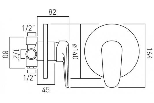 SL BATH MIXER SET(CONC.BODY & S.L.EXP.P) - VADO - ( CHR - CHELSEA - 0x12 mm - 0inchX0.48inch )