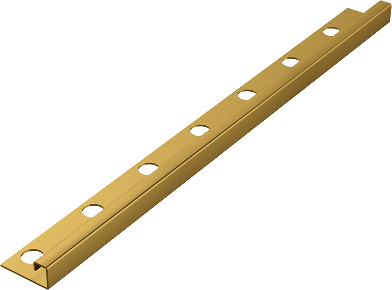 SS 304 TILE TRIM - TILE TRIMS - (MATT GOLD - FALDU - 2400x11x11 mm - 96inchX0.44inchX0.44inch)
