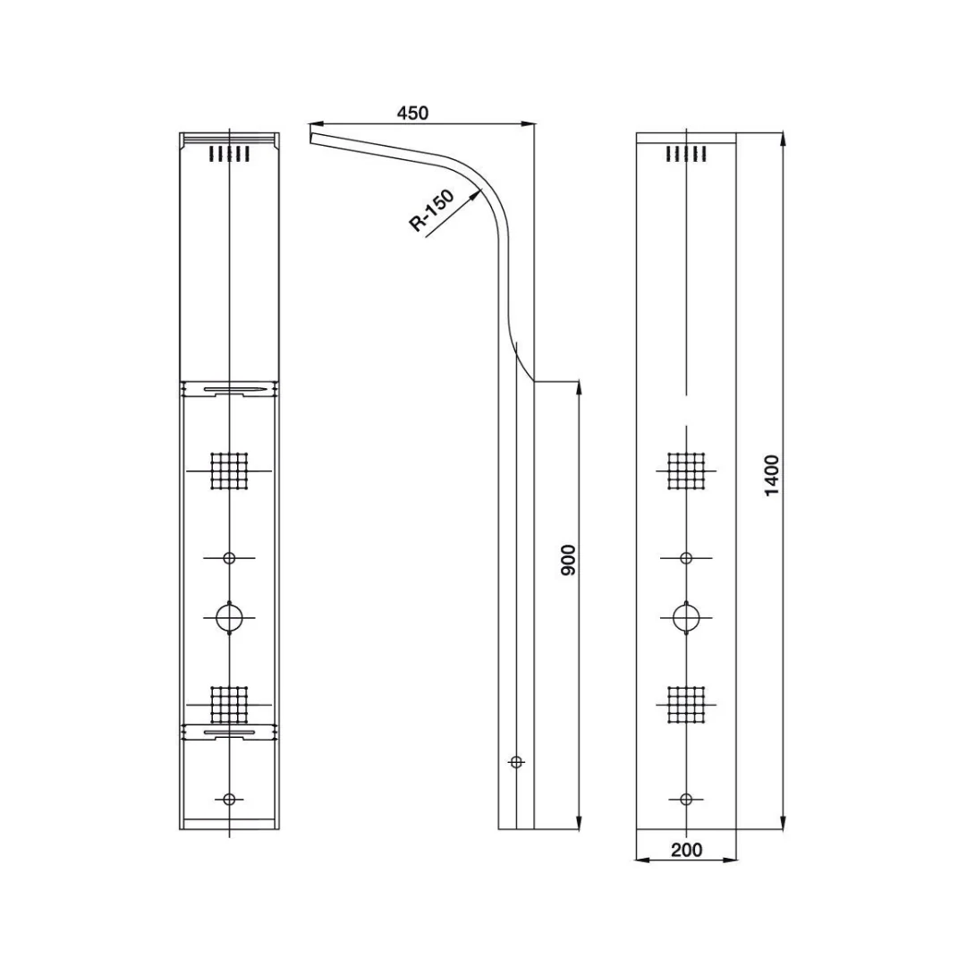 SHOWER PANEL - JAQUAR FAUCETS - ( STAINLESS STEEL - PROJECT - 0x0 mm - 0inchx0inch )
