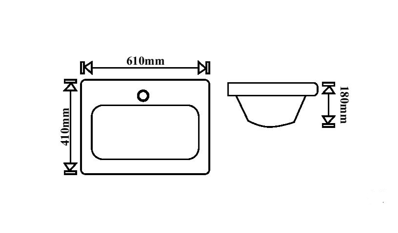 TR 3332 WHITE MARBLE WASH BASIN - GERMA - (WHITE - - 610x410x180 mm - 24.4inchX16.4inchX7.2inch)
