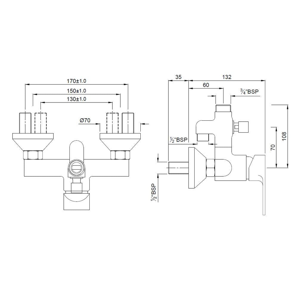 SINGLE LEVER SHOWER MIXER - JAQUAR FAUCETS - ( BLACK MATT - VIGNETTE PRIME - 0x15 mm - 0inchX0.5inch )