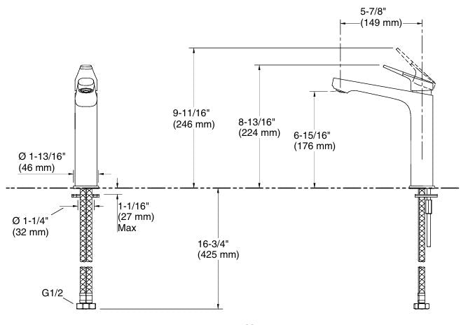 APT CURV TALL LAV FAUCET W/O DRAIN - KOHLER POPULAR -  ( CHROME - POPULAR - 0x0 mm - 0inchx0inch )