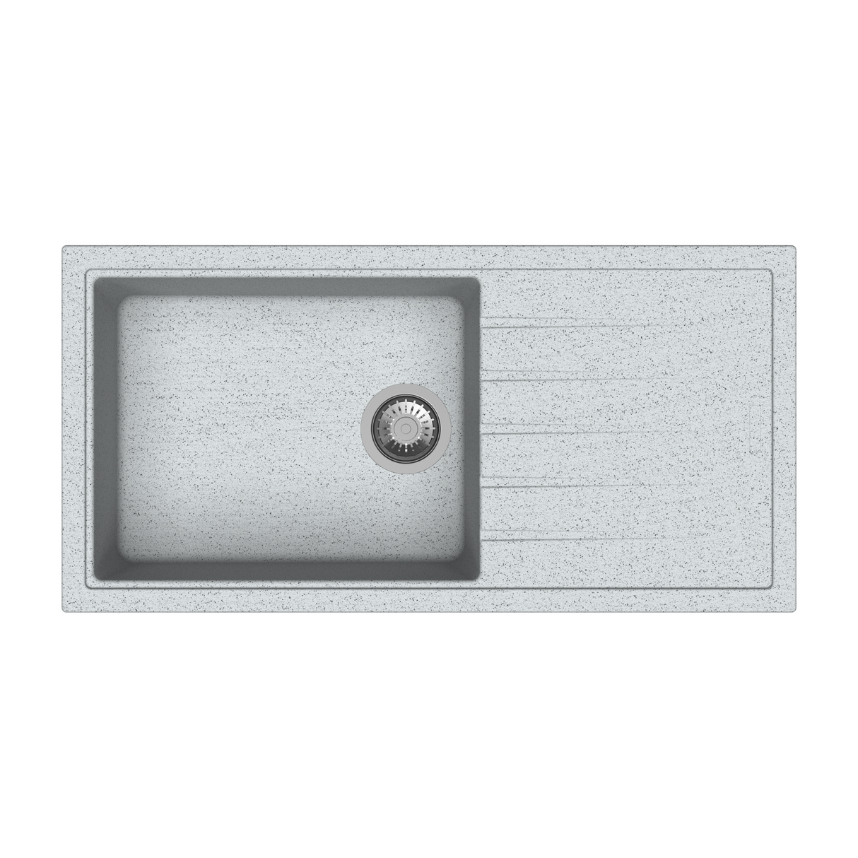 QUARTZ 1.0 BOWL WITH DRAINBOARD(DEPTH 8INCH) - CARYSIL -  ( GRANITE CRATER - VIVALDI - 914.4x457.2 mm - 36inchX18inch )