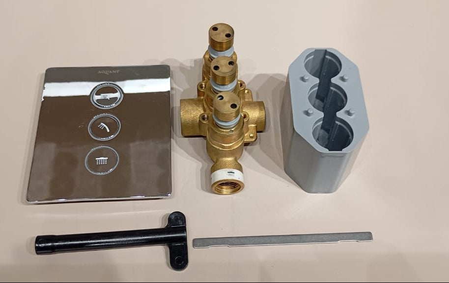 ADD ON CONC.DIVTER W/1IN 3OUTLT 3/4 INLT - AQUANT -  ( CHROME -  - 0x20 mm - 0inchX0.8inch )