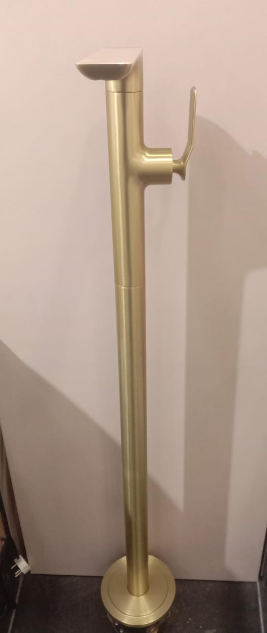 (PRUN) FLOOR MOUNTED BASIN MIXER 42" HIGHT - AQUANT -  ( BRUSHED GOLD -  - 0x0 mm - 0inchx0inch )