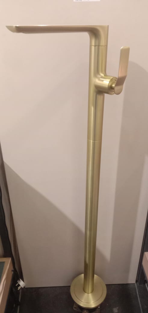 (PRUN) FLOOR MOUNTED BASIN MIXER 42" HIGHT - AQUANT -  ( BRUSHED GOLD -  - 0x0 mm - 0inchx0inch )