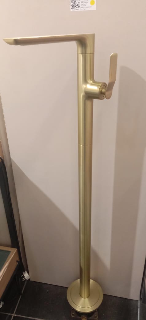 (PRUN) FLOOR MOUNTED BASIN MIXER 42" HIGHT - AQUANT -  ( BRUSHED GOLD -  - 0x0 mm - 0inchx0inch )