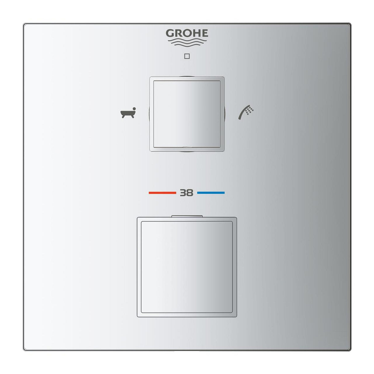 GROHTHERM CUBE THERMOSTATIC BATH MIXER, 2-WAY DIVERTER - GROHE - ( CHROME - G4 - GROHTHERM CUBE - 0x0 mm - 0inchX0inch )