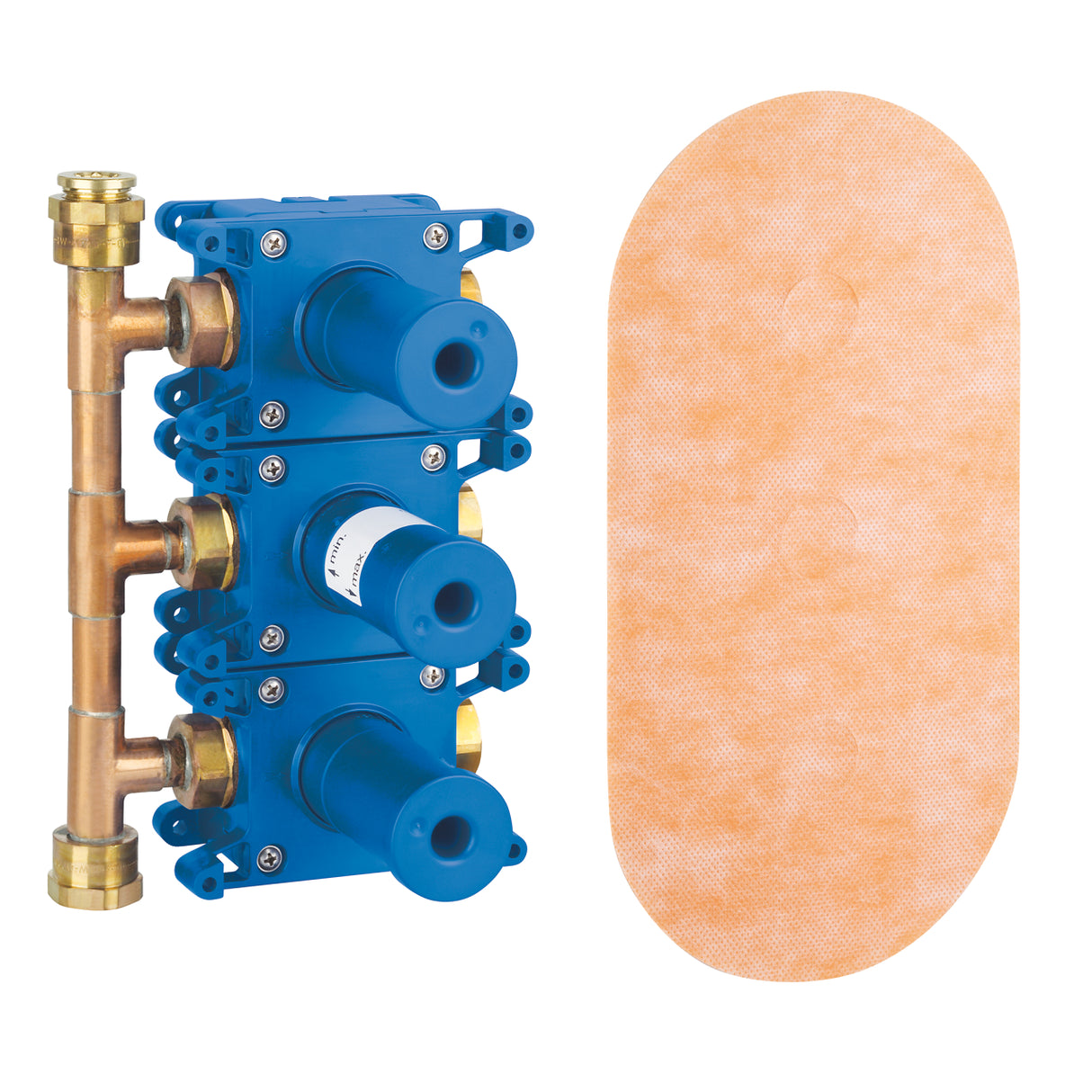 RAPIDO C TRIPLE CONCEALED VALVE ROUGH IN - GROHE - ( CHROME - RAPIDO - 0x20 mm - 0inchX0.75inch )