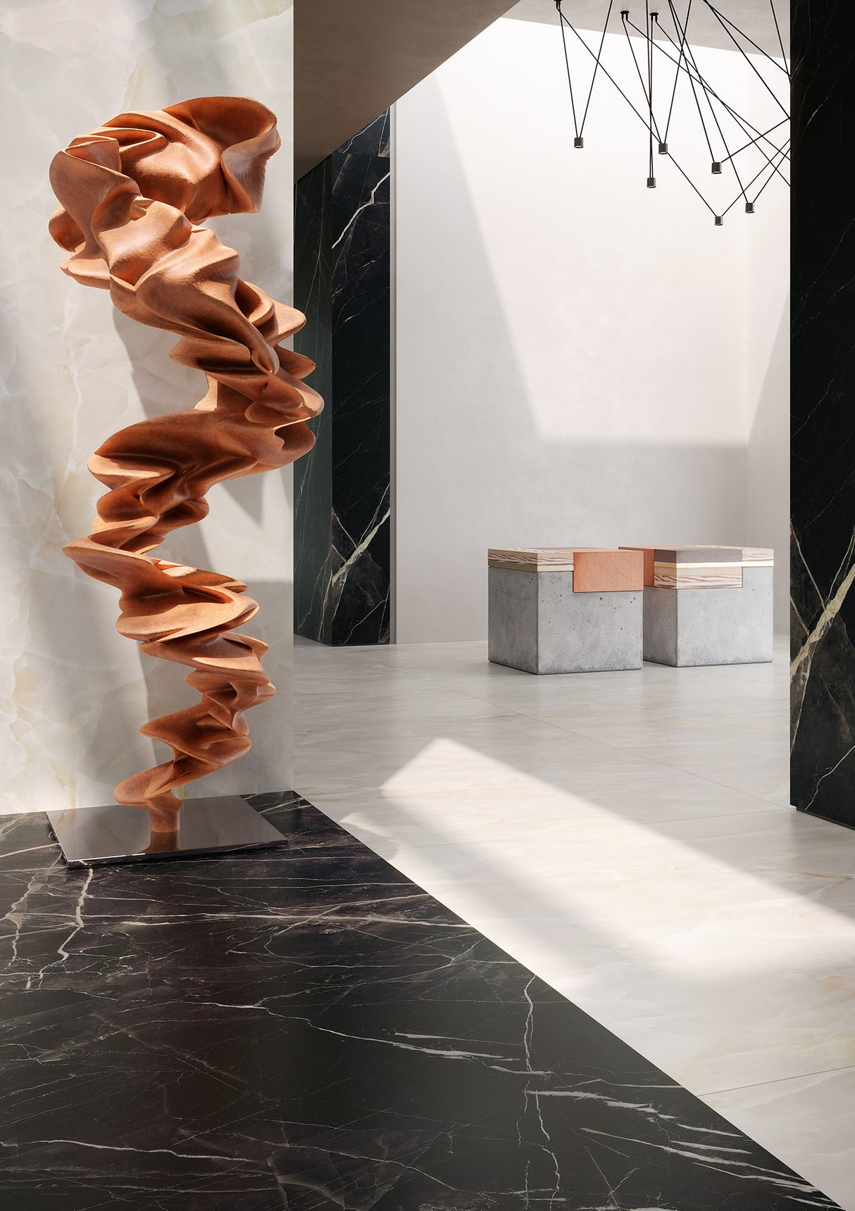 CALACATTA NERO LAPPATO MATT THICKNESS 9MM - NEXION - ( - - 1198x1198x9 mm - 48inchX48inchX0.36inch )